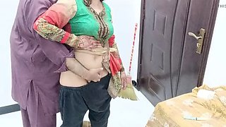 Desi Maid caught and fucked very hard when she inserts a broom in her big ass