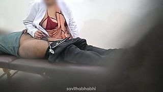 Lady Doctor Checking Patient in Hospital
