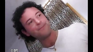 Mature woman and Italian teen fucked on leopard print bed sheets.