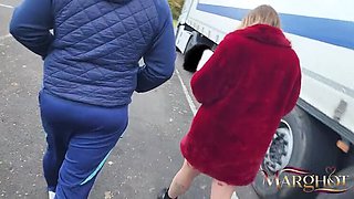 Sexymarghot Public Truck Fuck: Amateur MILF Blowjob & Riding in Parked Cab