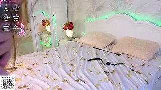 Glamour babe with big boobs masturbates in lingerie