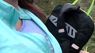 Outdoor Hairy Pussy Flashing Fingering