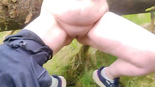 Hiking in the woods takes a wild turn with Prowling Wolf for a blowjob and quickie