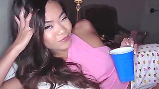 Hot Asian Step sister Fucks Big Dick Step brother In Pillow Fort