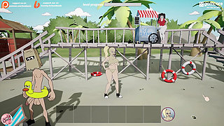 Filling a blonde's ass with cum on the beach (Fuckerman Suset Bitch #1) - Jazziuu
