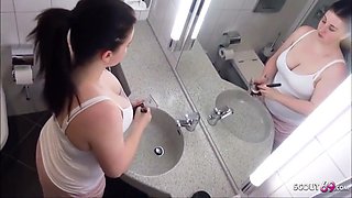 German Bbw Stepsister Seduced To Fuck In Bathroom By Bro