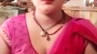 Live Indian Red Sexy Big Boob Aunty