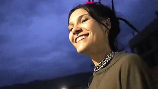 Hot latina got herself a midnight protein drink