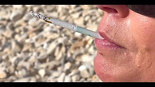 Smoking Cigarettes on the Beach... at Day and in Sunset.