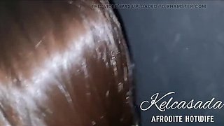 Naughty Latina Wife Kel Abate Fucks Gloryhole with Gabi Carlos - Rough BJ & Moaning