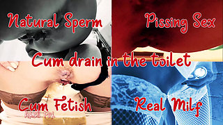 Sperm Drain 11. the Blonde Drains Her Lover's Cum Into the Toilet.