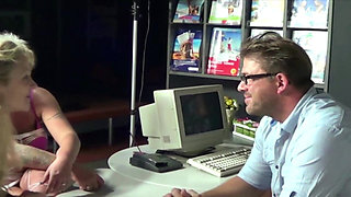 Office Sluts From France Got to Suck Cock in Threesome