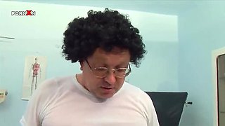 Busty cuties Pepper Pew gets hardcore fucked in FFM threesome with doctor and nurse