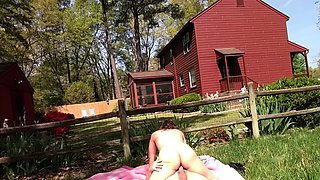 Neighbors Watch Amateur Couple's Quickie in Public