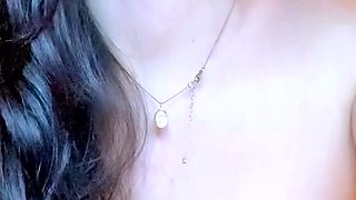 Busty brunette amateur jerking dick of lucky dude POV