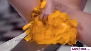 Rival Cheerleaders Licking In Lockerroom - Petite Blonde, Eliza Ibarra And Coco Lovelock