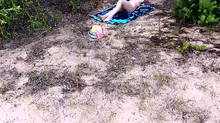 public beach masturbation with a really hot bikini chick