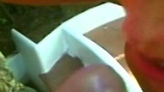 Slut Fucked on the Garden Table