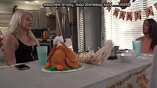 My Gf Cougar Mummy Keep Dinking Around At Thanksgiving Table - Armani Black
