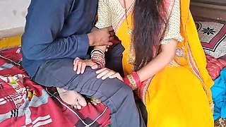 Indian Stepson Fucks Horny MILF Aunty in Kitchen - Blowjob and Creamy Cum in Mouth
