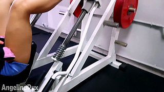 RISKY PUBLIC GYM MASTURBATION SEXY GIRL FLASHING HER PUSSY IN THE GYM! - ANGELINAPUX FREE