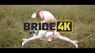 BRIDE4K. She ran away from her fiance to fuck a stranger shepherd outdoors