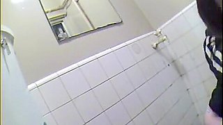 Jap babe in toilet caught in pissing video