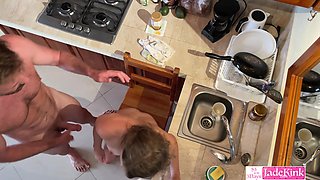 Amateur wife fucked while she was doing dishes in kitchen