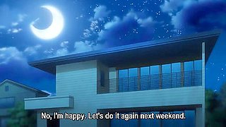 She has it sandwiched between her breasts and gives a titjob, then gets bukkake'd and creampied.