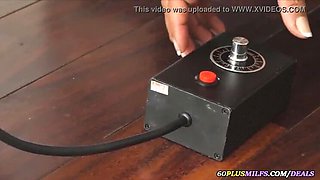 Thai Grandma Solo Masturbates with Sex Machine - Wet Horny Granny Porn