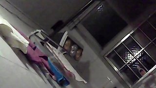 Spied Chinese girl in uniform shower