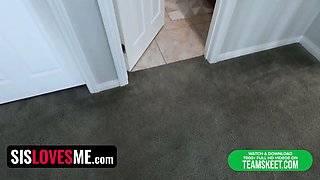 Stepbro is addicted to stagging on his tiny stepsister Ashley Alexander in the bathroom