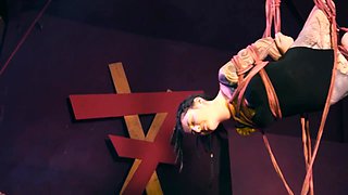 As Rigger Tie Up Valkiryz The Rope Bunny In An Intense Shibari Bondage Rope Session -tattoo Punk Emo Goth Bdsm Fetish