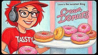 Cream Donuts. Adult Cartoon