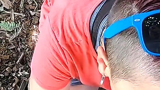 Quick outdoor blowjob at an abandoned house