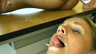 German Teen Got Her Cute Face Covered by Doctor Cum