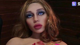 Beauty busty sex doll blonde in sexy lingerie