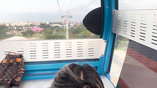 I Fuck and Suck Cock Outdoors to My Stepbrother's Best Friend While We Ride the Cable Car in My City! Naty Delgado & Brian Evans