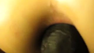 Sensuous white babe takes big black shaft up her anal hole