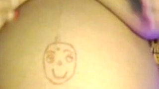 Pregnant Lady Play with Boobs and Big Belly.