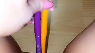 Lustful hot student was stayed after the classes and masturbates her pink shaved pussy and squirts for her teacher