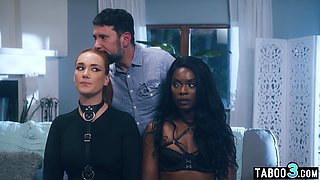 Obedient mature and ebony GF serving hubby