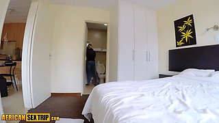 African Cleaning Lady Slammed Hard By Big Cock White Tourist