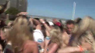 Horny sexy bimbos get together for some wild beach parties