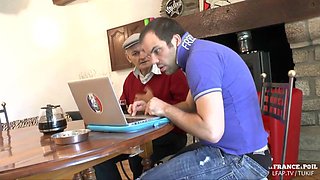 Threesome with french sexy mature and old man: Big Ass, Blowjob  Amateur Porn