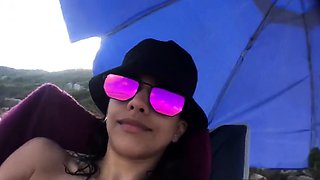 First-time Nudist Hesitates to Undress on Beach