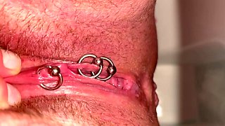 My First Time Haired Pussy Pee and Moving Clit and Asshole