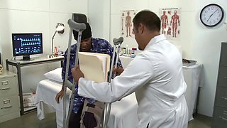 Female doctor Chayse Evans examines and cures BBC