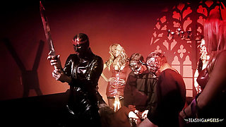 A mindblowing cosplay orgy with gorgeous blonde babes and intense anal sex with arousing cumshots