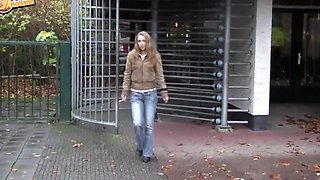 2 Dutch girls having some fun with a cock